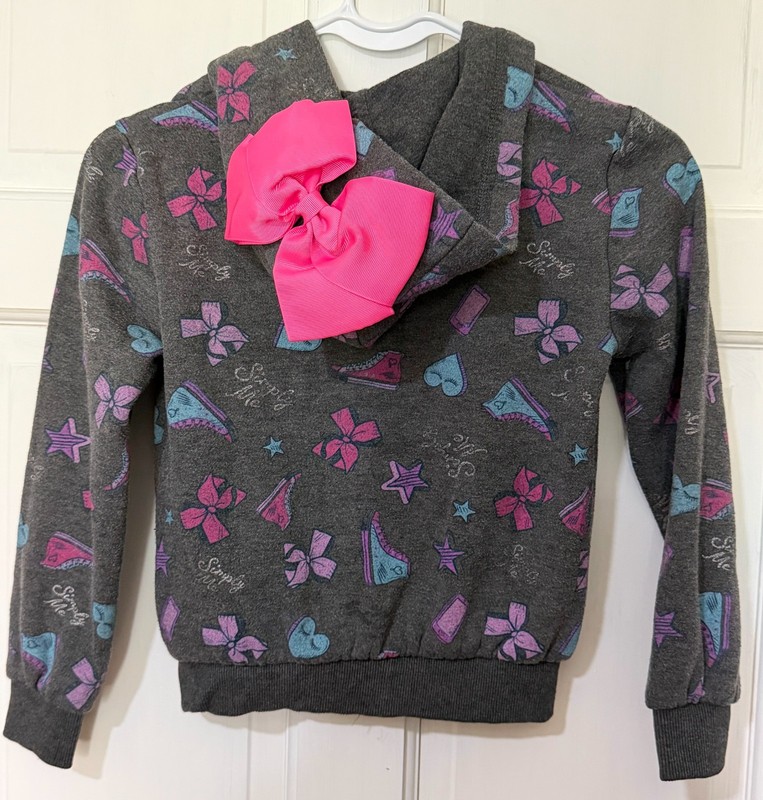 JoJo Siwa Hoodie Girls 7 8 Full Zip Bow Hood Simply Me Sweatshirt