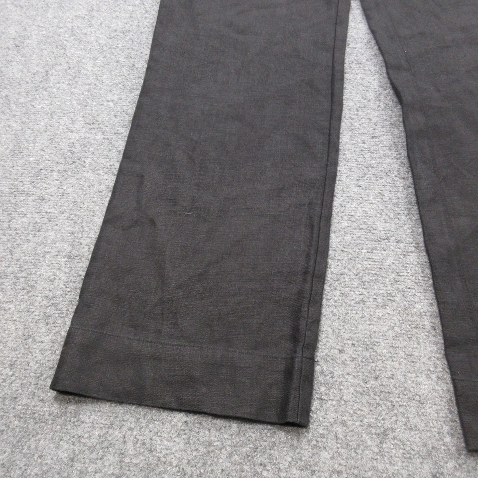 Pantalones Charter Club para mujer 14 negros calce clásico lino pierna ancha trabajo oficina informales Foto 3 de 4