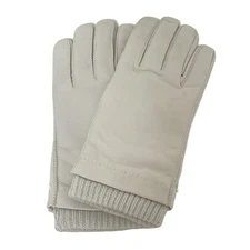 MALO - Light gray Leather Cashmere Women's Gloves