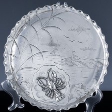 FINE c1890 VICTORIAN AMERICAN QUADRUPLE SILVER PLATE LOBSTER FIGURAL SALVER TRAY
