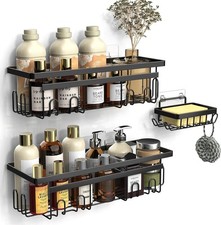 Vinabo Mensola Doccia Senza Foratura con Porta Sapone 3 PCS Scaffale Doccia