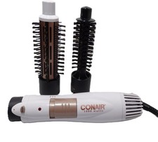Conair 1000 Watts Hot Air Styler White Rose Gold 2 Brush Attachments Blow Dryer