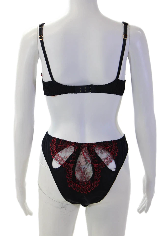 Conjunto de bragas sujetador delantero de encaje Agent Provocateur para mujer azul marino talla 36 A/5 Foto 3 de 4