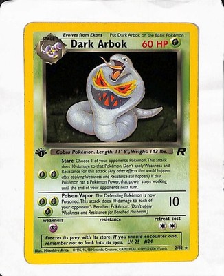 Pokemon TCG FIRST EDITION TEAM ROCKET Dark Arbok HOLO 2/82