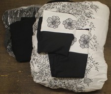 Mainstays 5-Piece Embroidered Comforter Set 95624 White / Black Full / Queen