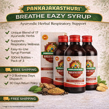 Pankajakasthuri Breathe Eazy Syrup 100ml Pack of 3 Herbal Support