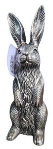 New Easter Bunny Rabbit Silver Metal 12.5” Tall