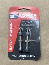 Stans No Tubes Tubeless Universal Presta Valve 35mm Removable Core Stems (PAIR)