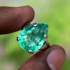 10 Carat Natural Green Emerald Ring Solid 925 Sterling Silver Certified Jewelry