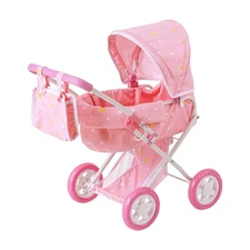 Olivia's Little World Kids Foldable Baby Doll Stroller Pram, Pushchair, Stroller