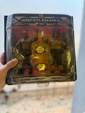 WWE JAKKS BOBBY LASHLEY & UMAGA W/ 2 BELTS WRESTLEMANIA 23 FIGURES MOC TNA ECW