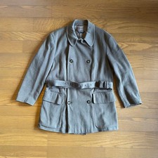 Vintage 1990's Giorgio Armani Double Coat Size 50 Brown Length 81cm