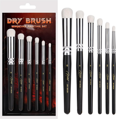 HOTUT Dry Brush Pinsel Set,6 Stück Modellbau Drybrush Detailpinsel,Wolle Profess