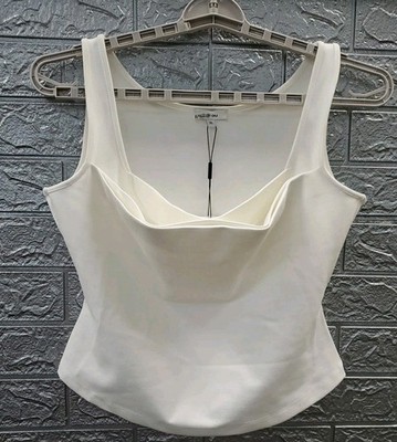 New Miaou Luna Corset Style Sleeveless Top Dove White Size XL