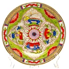 English Porcelain Plate Worcester Dragons in Compartments Polychrome 19th C
