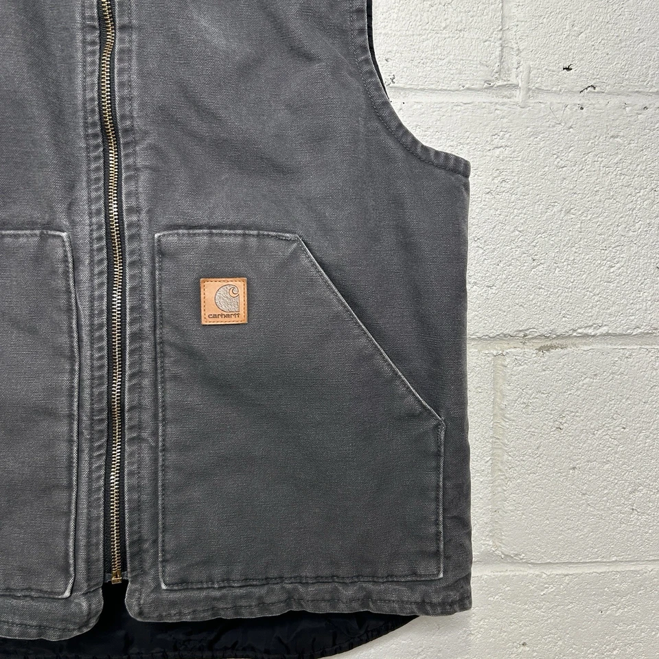 Vintage Carhartt Quilt-Lined Artic Vest “Shadow Grey” V02-029 Men’s Medium - Image 3 of 4