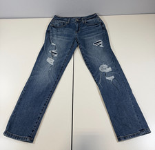 Maurices Womens Distressed Medium Wash Denim Skinny Jeans Size 1/2