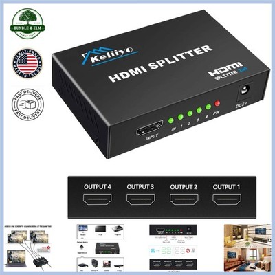 Powered HDMI Splitter 1 Input 4 Outputs, 3D Resolutions, AC Adapter Included