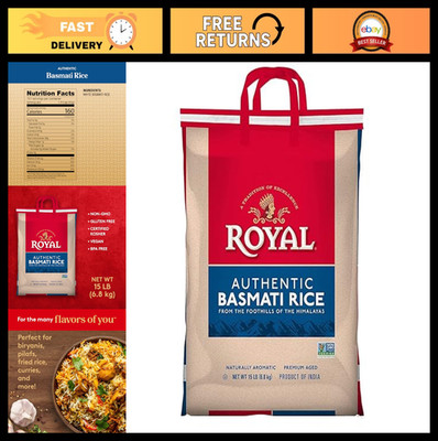 Naturally Aged Long Grain White Rice, Authentic Indian, 15 lb Bag - Premium Qual