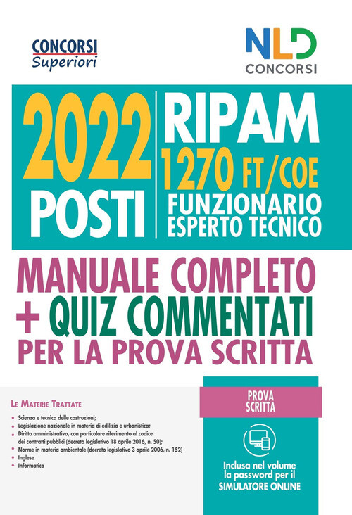 Concorso 2022 Posti Ripam: Manuale 1270 Posti Funzionari Esperti Tecnici (FT/COE