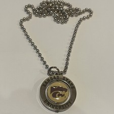 Kansas State Wildcats Logo/#1 Fan Spinner Charm Necklace - NCAA Licensed jewelry