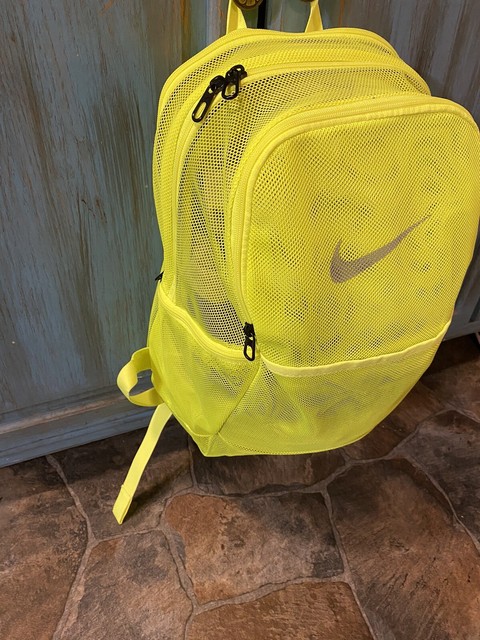 yellow nike mesh backpack