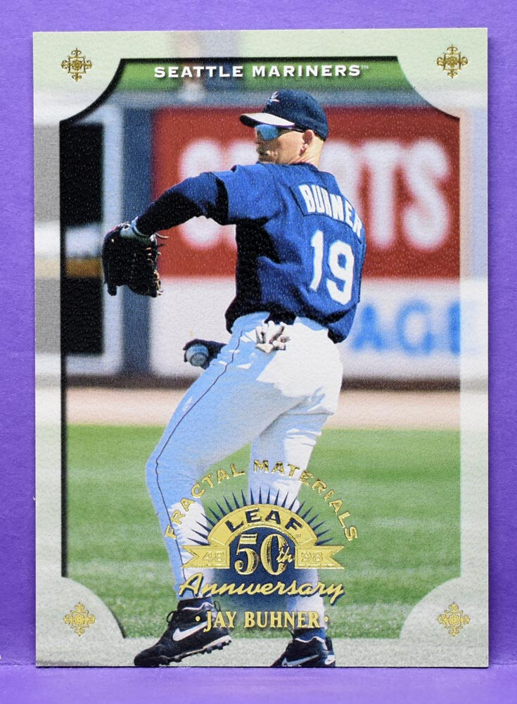 Jay Buhner Mariners 1998 Leaf Fractal Materials Leather Parallel #'d 0479/1000