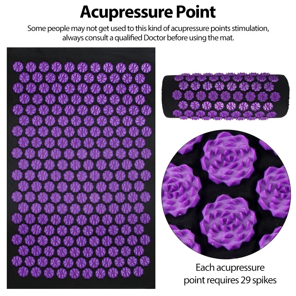 Yoga Mat Cushion Foot Massager Needle Applicator for Pilates Fitness Body Relief