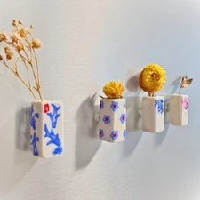 Mini Ceramic Vase Fridge Magnets –  Japanese Aesthetic Decor-Unique Gift for Her