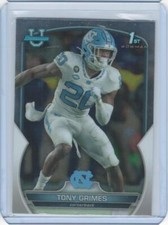 Tony Grimes 2022 Bowman Chrome University #75 North Carolina Tar Heels