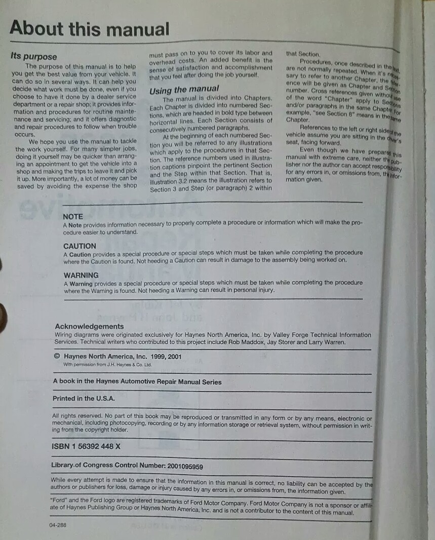 Buy Haynes Mercury Villager Nissan Quest 1993 Thru 2001 Service Repair  Manual Book online | eBay