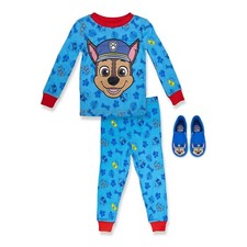 Paw Patrol Long Sleeve Tight Fit Cotton Pajama Slippers Set Boy 6