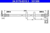 ATE 24.5170-0315.3 Bremsschlauch FüR Audi Seat VW