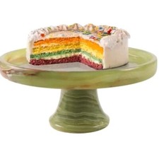 Image of Radicaln Marble Cake Stand 10 Inch Handmade Cake Holder in Brown Dessert Stands