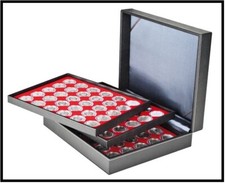 LINDNER 2365-2537E Nera XL M&uuml;nzkassette Hellrot 3 Tableaus 90 F&auml;cher 37,5 mm