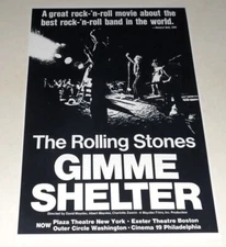The Rolling Stones Gimme Shelter 1970 Movie Poster Mick Keith, Bill  19"x13"
