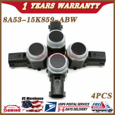 4PCS Bumper Parking PDC Aid Sensor Black For Ford Explorer Focus 8A53-15K859-ABW
