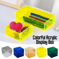 Colorful Acrylic Cube Display Box Decorative Figure Display Stand Photo Props