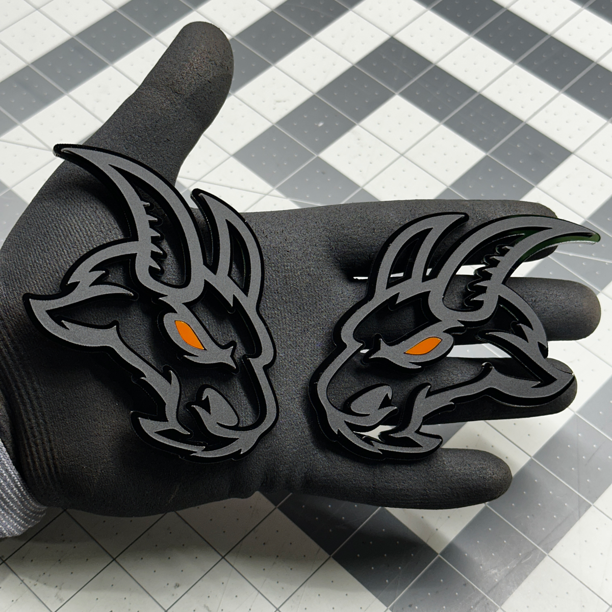 Pack De 2 Badges Emblème Angry Goat Red Eye Noir Mat, Pour Voiture/camion - Neuf, USA