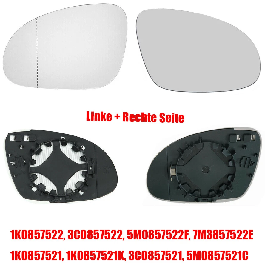 2x Für spiegelglas VW GOLF 5V PLUS links+Recht beheizbar asphärisch außenspiegel - Bild 2 von 4