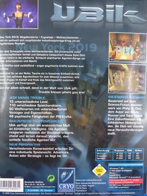JEU PC - UBIK - big box - FRANCAIS