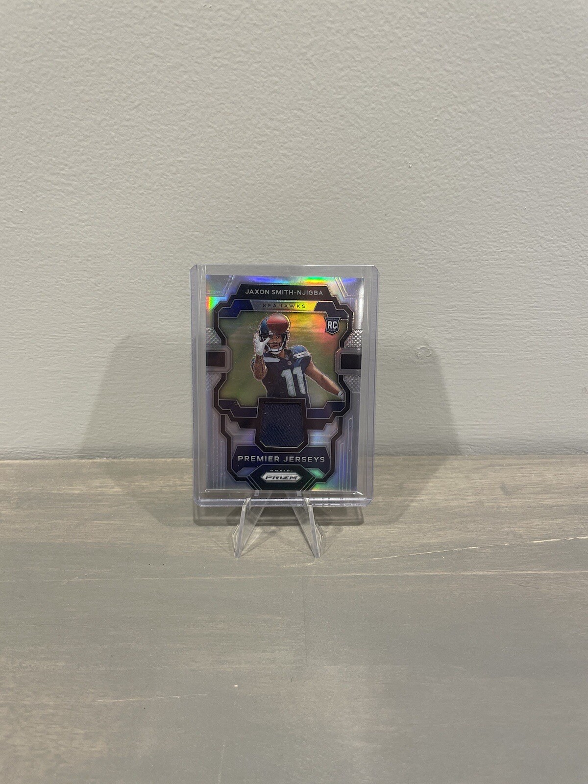 2023 Prizm Jaxon Smith-Njigba Premier Jersey Patch Silver Rookie Card #PJ-JS