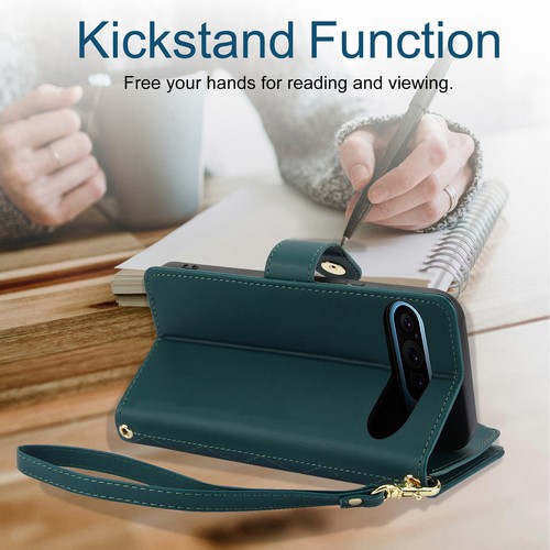 For Google Pixel 9A/9Pro XL/9Pro/9/8/7 PU Leather Flip Stand Zipper Wallet Case - Picture 56 of 89