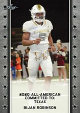 BIJAN ROBINSON 2020 LEAF 1ST PRINTED ARMY ALL-AMERICAN ROOKIE CARD 98! TEXAS!
