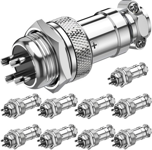 Reliable GX16 4 Pins Metal Plug Connection Set for Industrial Use - 10 Pack - 第 3/8 張圖片