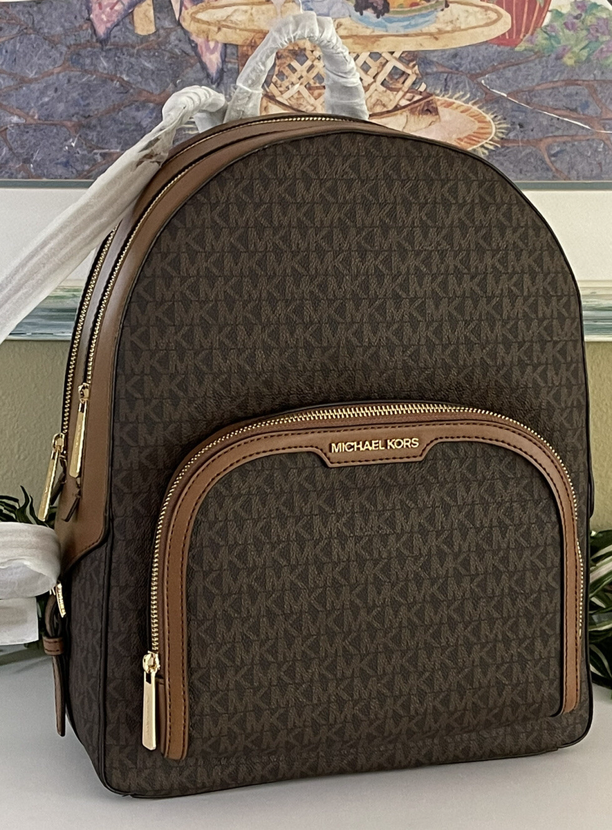 MICHAEL KORS JAYCEE LARGE ZIP POCKET BACKPACK TRAVEL BAG 