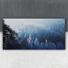 Eingefrorener Wald im Gebirge 100x50 Canvas Bild Leinwand Bilder Große