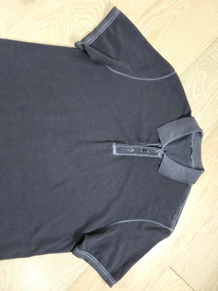 Elie Tahari Men's Medium Black Polo Shirt Vintage Wash 100% Cotton Preppy - Image 3 of 4