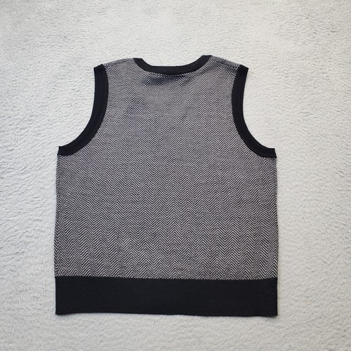 Preswick & Moore Sweater Vest Women's Medium Multi Herringbone Sleeveless V Neck - Picture 2 of 5