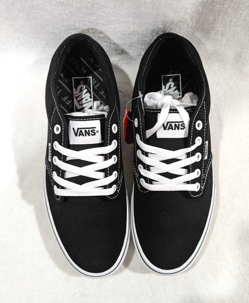 Vans Men s Checker Sidewall Atwood Black Wht Canvas Skate Shoes Sz 10 10.5 11 13